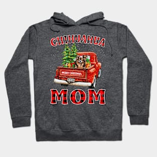 Christmas Chihuahua Mom Santa Hat Truck Tree Plaid Dog Mom Christmas Hoodie